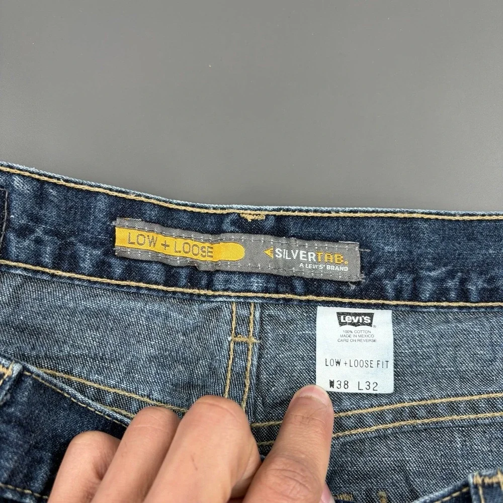 VTG‎ Levi's Silvertab Low + Loose Mens 38x32 (38x30) Baggy Wide Leg Skater 2002